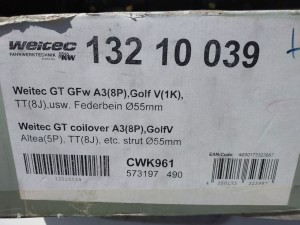 Assetto a ghiera regolabile Weitec per Audi A3 Golf V Audi TT Seat Altea