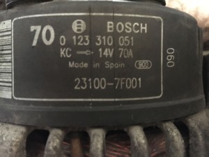 Alternatore originale Bosch 14V 70A 0123310051 Nissan Terrano II